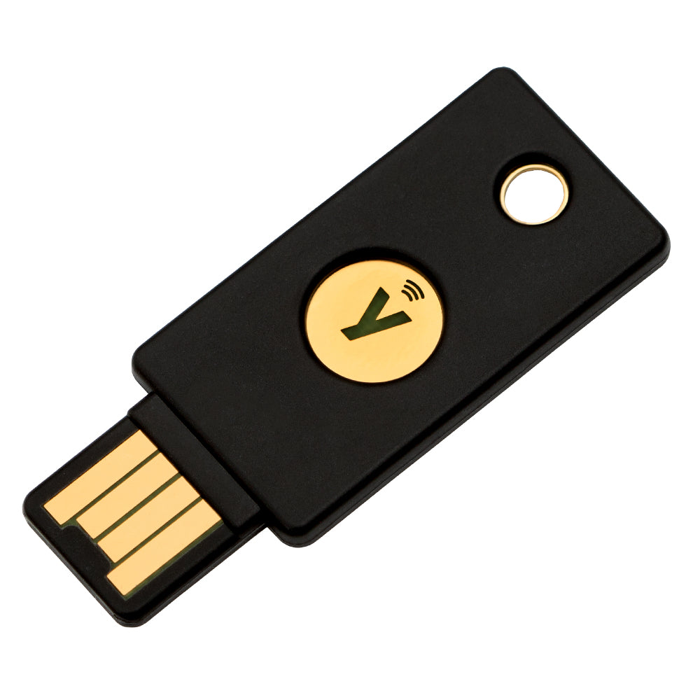 Yubico Sicherheitsschlüssel – USB-A (Stecker) – NFC, FIDO 2 – Schwarz – für Android, Windows 10, iOS