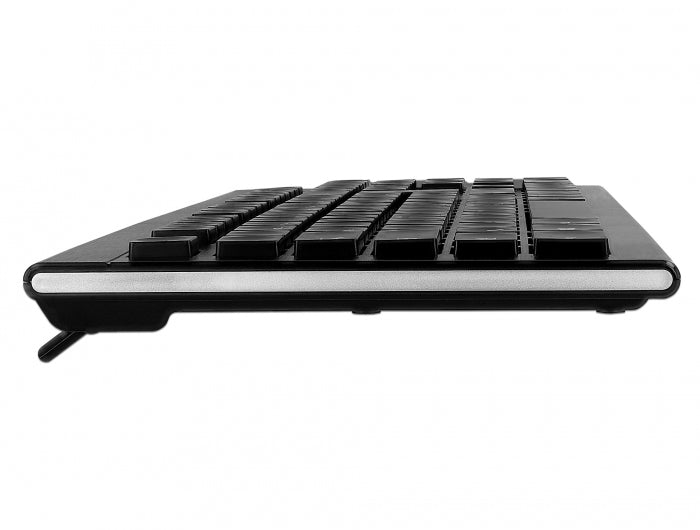 DeLOCK Tastatur, kabellos (2,4 GHz), DE-Layout (DE), Fullsize (mit Ziffernblock), Scherenmechanik, schwarz