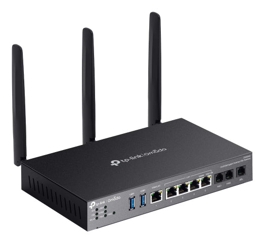 TP-Link Omada DR3650v DSL-Gateway – Wi-Fi 6 (AX3000), Dual-Band (2,4/5 GHz), 3× RJ-11, 4× LAN, 2× USB
