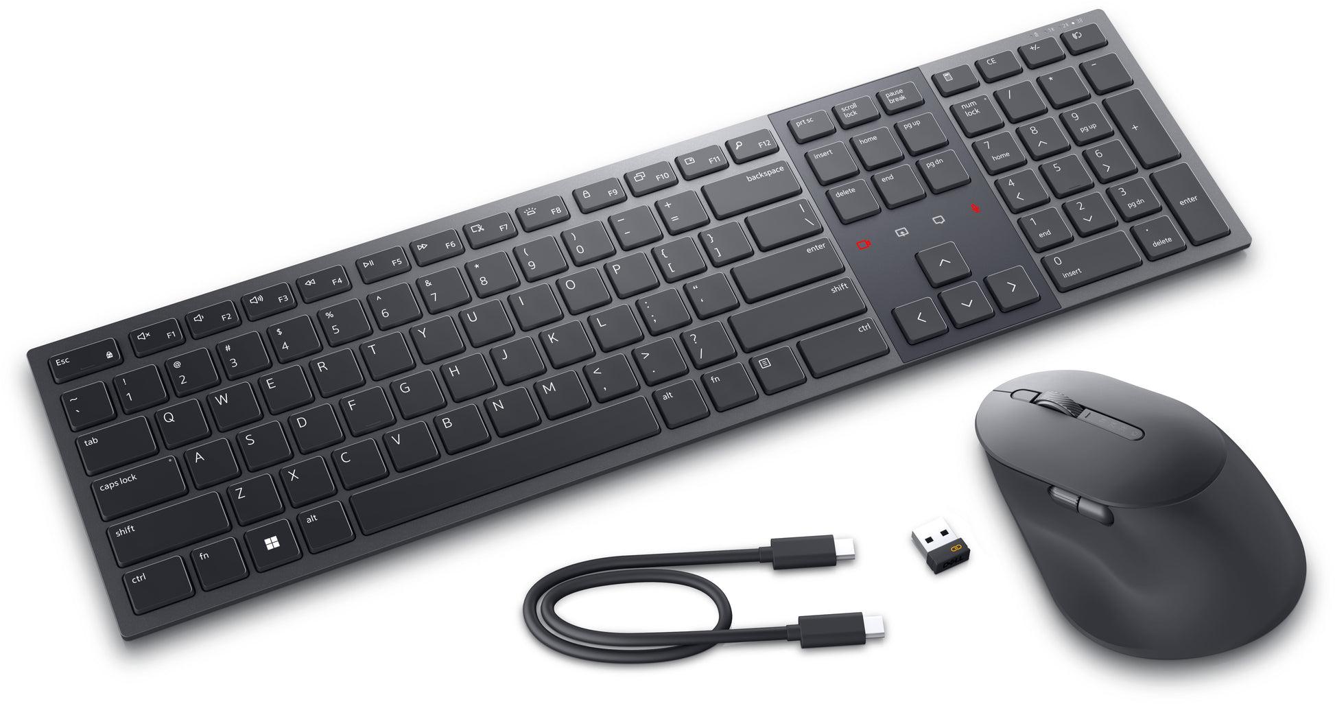 DELL KM900 – Tastatur- und Maus-Set – Scherenmechanik – Bluetooth & 2,4 GHz – QWERTY (UK), beleuchtet, Graphit