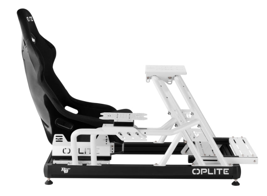 Oplite R8 Schalthebel-Handbremsenhalter – Montageset – für R8 FURY Cockpit & Chassis, Stahl, Weiss
