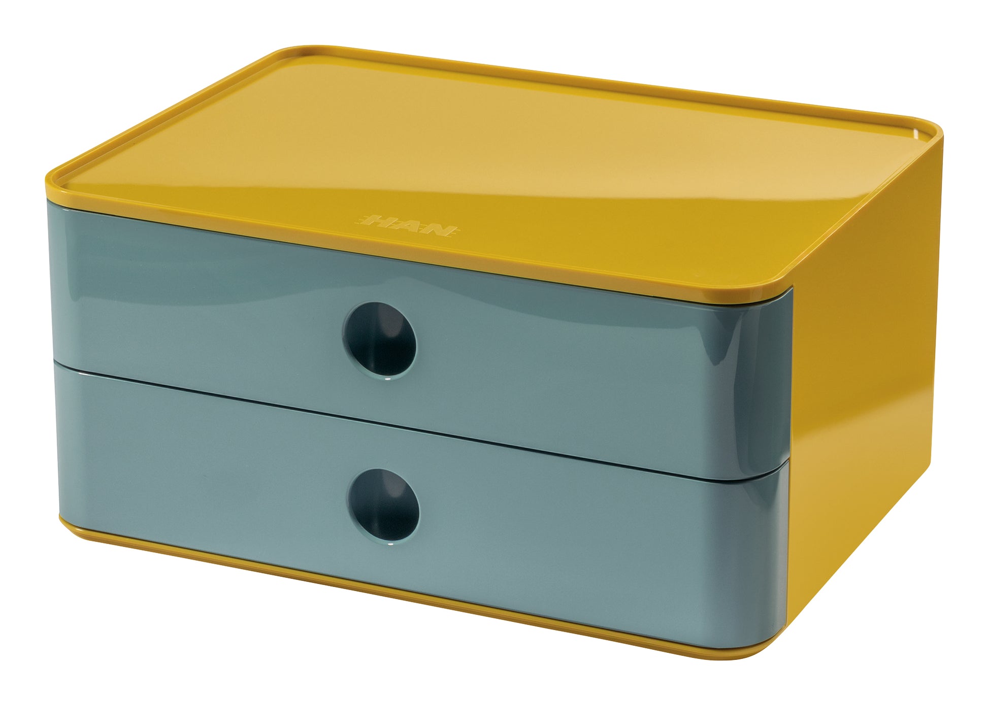 HAN Allison Smart-Box Plus Schubladenelement – 2 Schubladen, Blau, ABS, B 260 × H 125 × T 195 mm