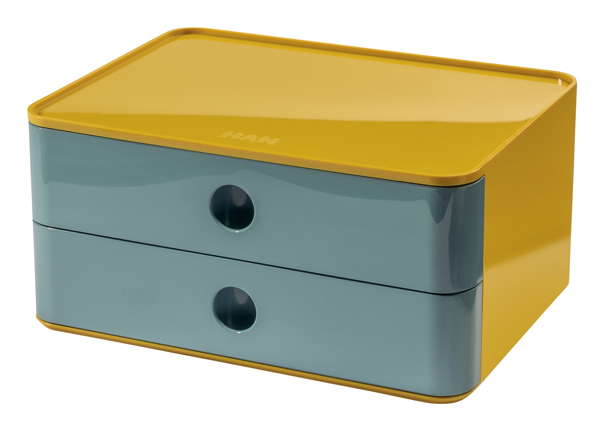 HAN Allison Smart-Box Plus Schubladenelement – 2 Schubladen, Blau, ABS, B 260 × H 125 × T 195 mm