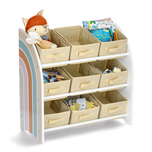 Zeller Present Kinderegal Rainbow Aufbewahrungsbox 9 Fächer – MDF – mehrfarbig – 300 × 640 × 650 mm