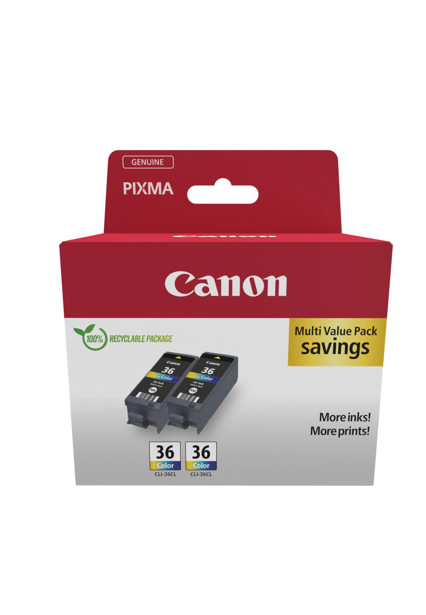 Canon CLI-36 Tintenpatronen-Multipack, Schwarz/Cyan/Magenta/Gelb (Original) – für PIXMA iP100/iP110, PIXMA TR1