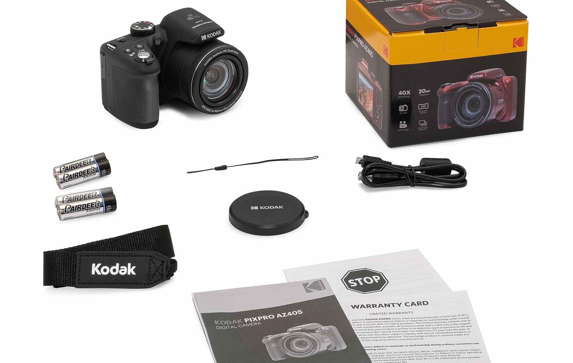 Kodak AZ405 – Bridgekamera, 40× optischer Zoom, 20,68 MP, 1080p, Rot