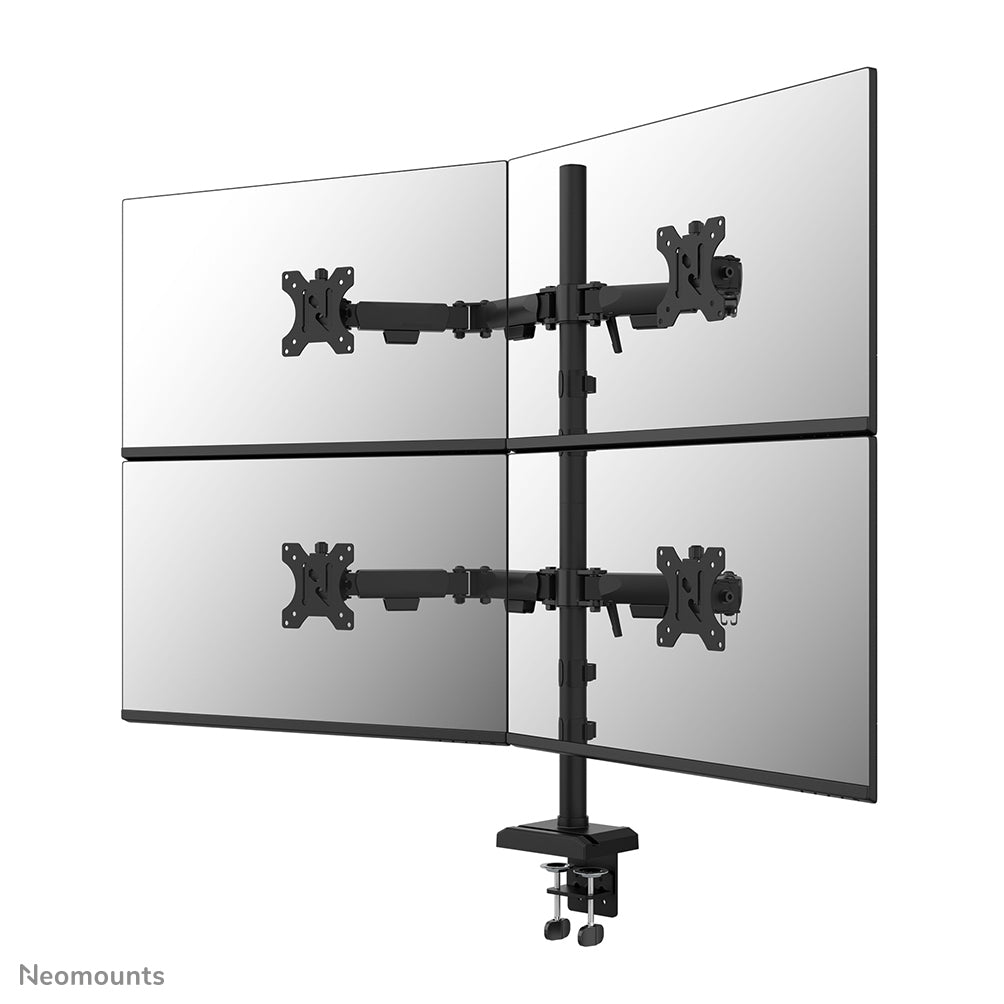 Neomounts NERO – Monitorarm Tischhalterung – Klemme/Durchführung – 4 Monitore – 10–32" – bis 8 kg/Monitor