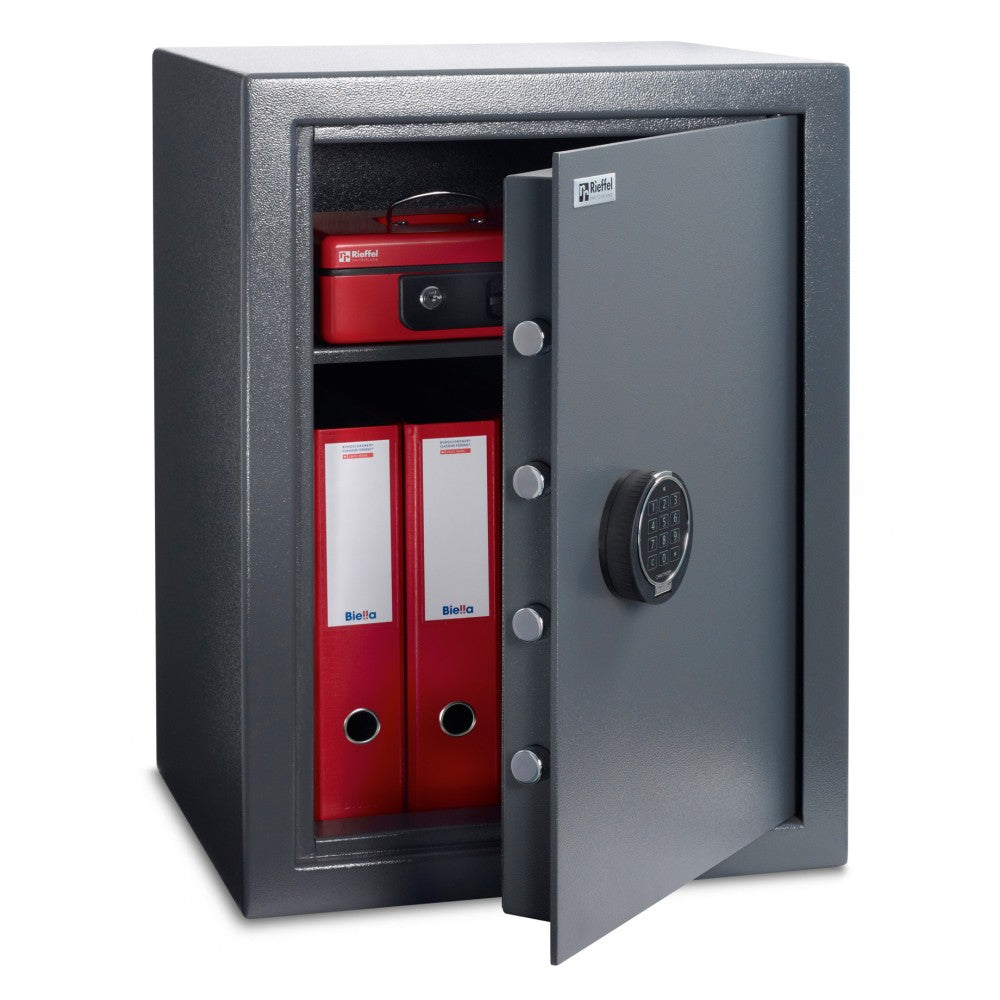 Rieffel Tresor – mit Zahlenschloss, Metall, schwarz, 480 × 410 × 650 mm