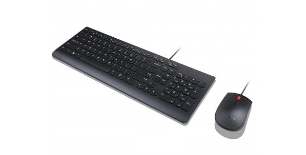 Lenovo Essential Wired Combo – Tastatur- und Maus-Set – kabelgebunden, USB – QWERTY (PT) – schwarz