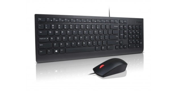 Lenovo Essential Wired Combo – Tastatur- und Maus-Set – kabelgebunden, USB – QWERTY (PT) – schwarz