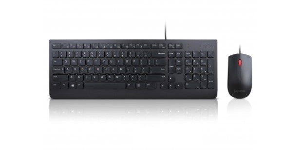 Lenovo Essential Wired Combo – Tastatur- und Maus-Set – kabelgebunden, USB – QWERTY (PT) – schwarz