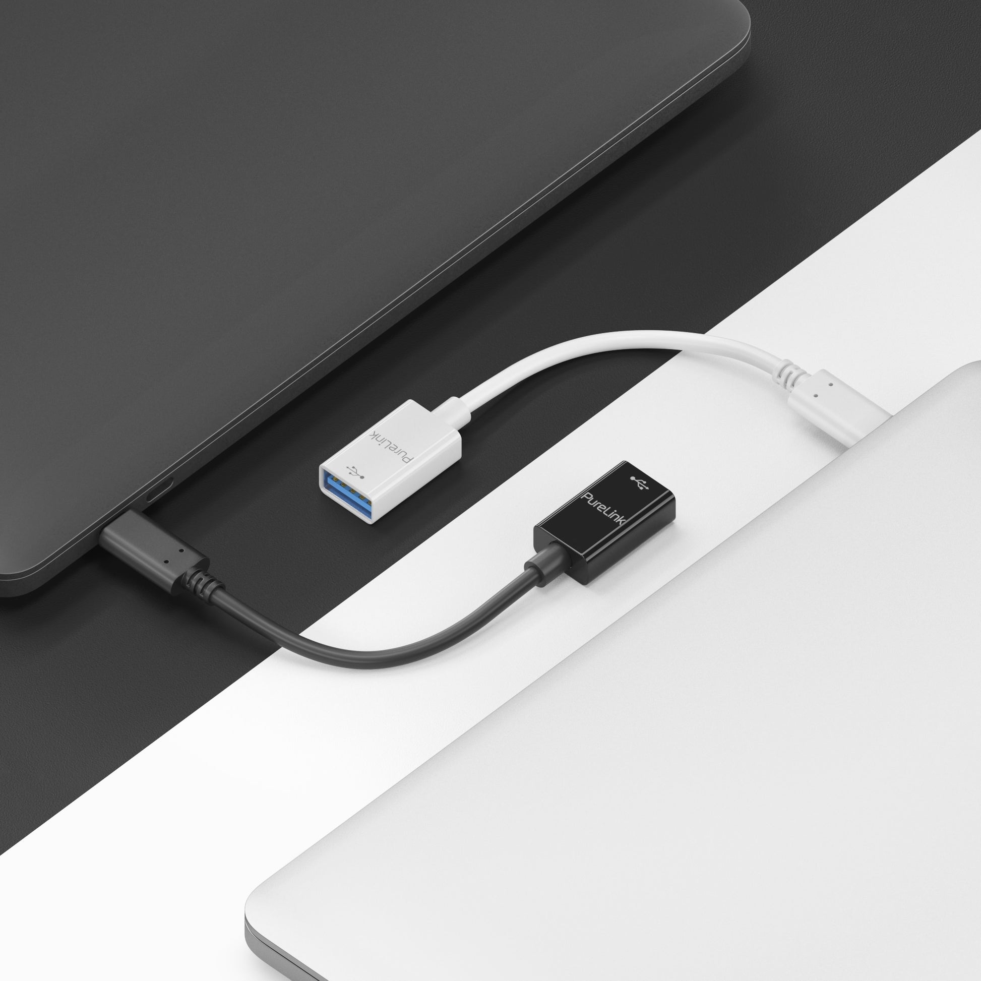 PureLink IS230 Adapter USB-C zu USB-A – USB 3.2 Gen 1 (5 Gbit/s), 0,1 m, PD 60 W, Weiss