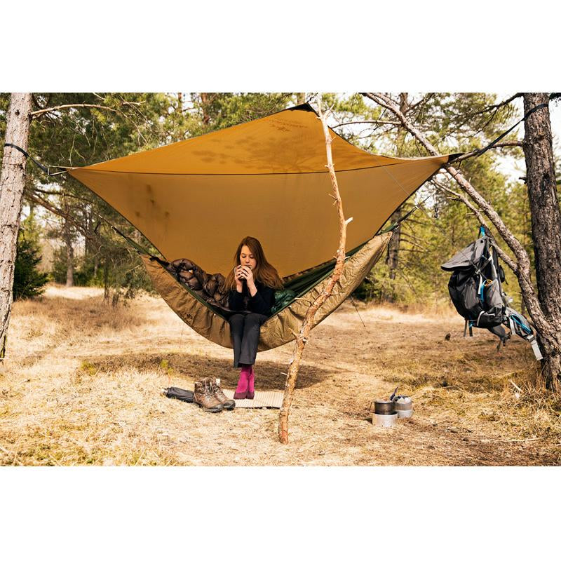 AMAZONAS Abdeckplane (Tarp) – Wassersäule 2000 mm, mit Aufbewahrungsbox – 1400×1680×3400 mm – Braun