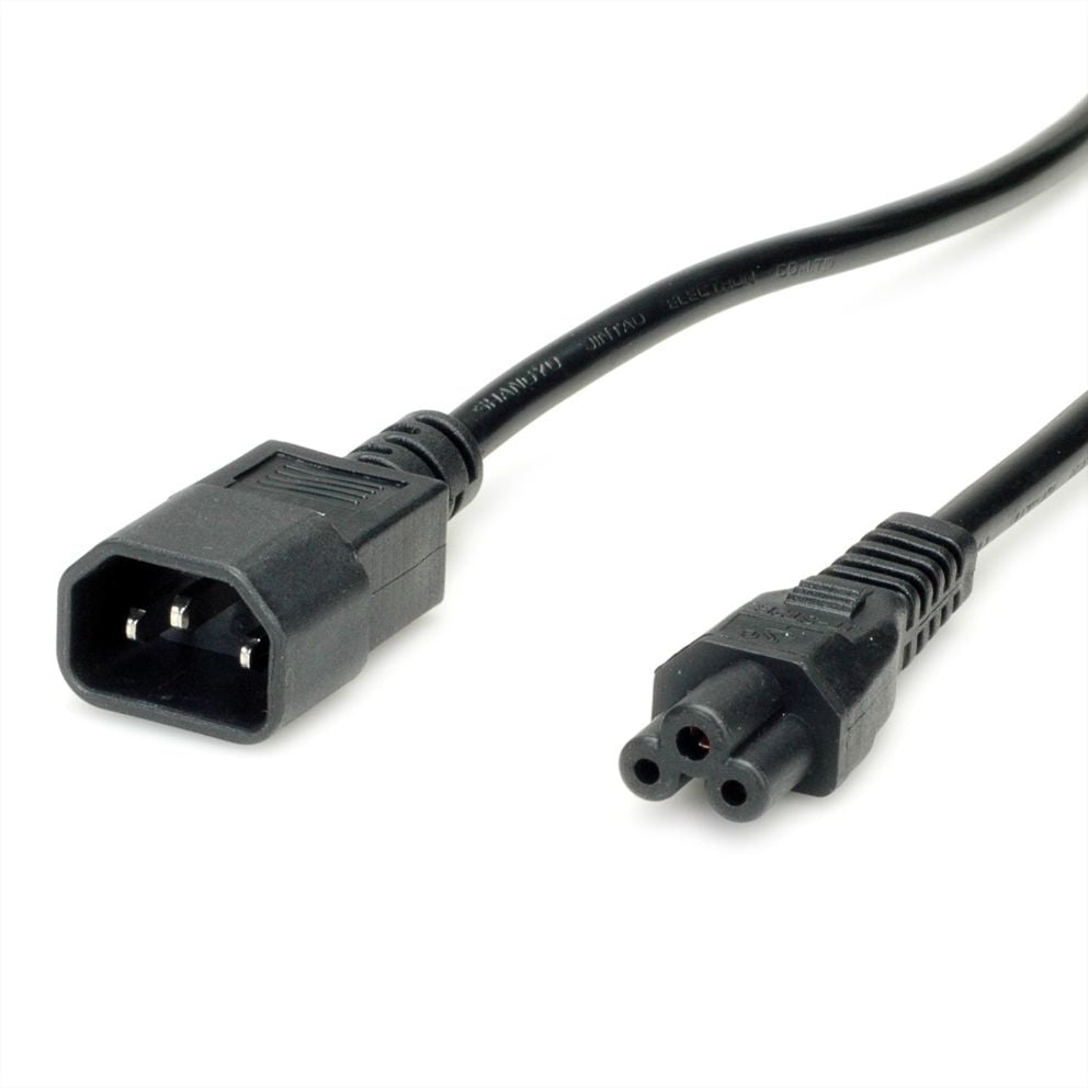 VALUE Netzkabel – IEC C14 zu IEC C5, 1,8 m, 250 V/2,5 A, Schwarz