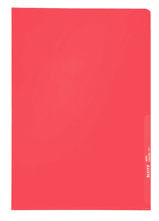 Leitz Sichthülle A4, blendfrei genarbt, 130 µm, rot – 100 Stück