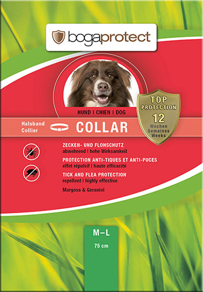 Bogar Floh- & Zeckenkragen bogaprotect – für Halsumfang 50–65 cm – bis zu 12 Wochen Schutz