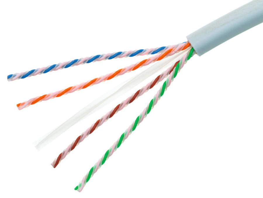 R&M Verlegekabel – 305 m, Weiss, U/UTP, halogenfrei, Cat 5e