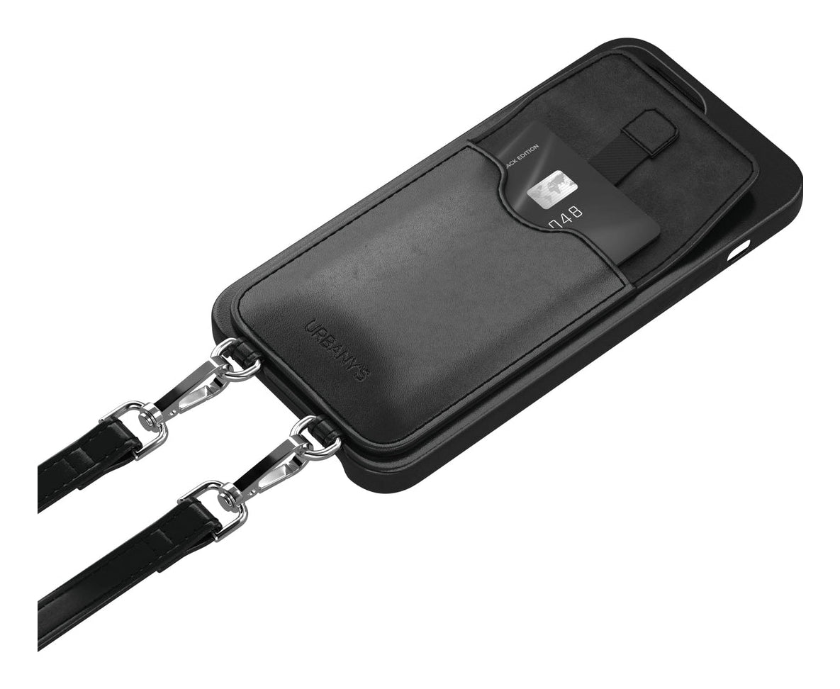 Urbany's Urbanys – Halskettenhülle – für Apple iPhone 16 Pro Max – schwarz – mit Kordel