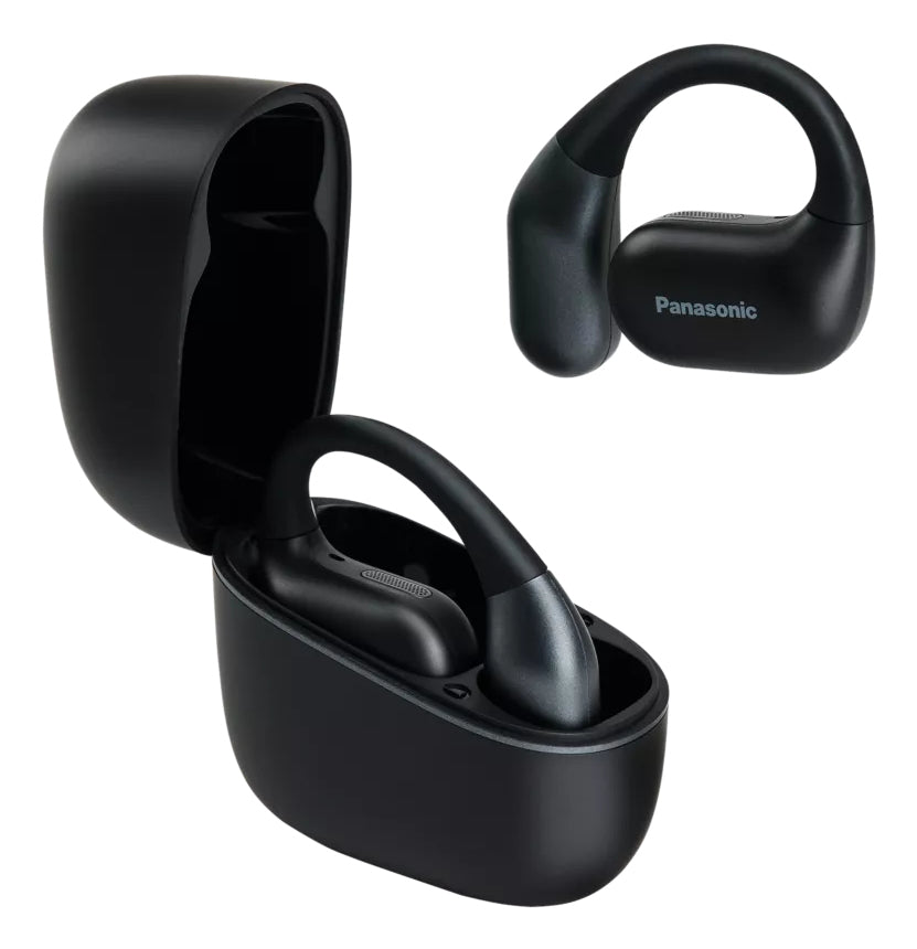 Panasonic RB-F10 – Headset, Ohrbügel – Bluetooth 5.4, USB-C-Ladeanschluss, Anrufmanagement – Schwarz – bis 25