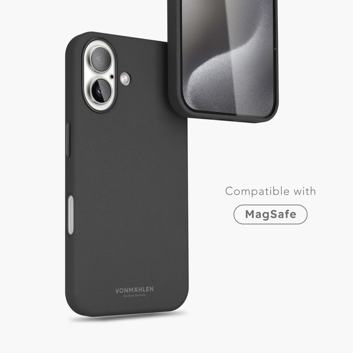 Vonmählen Backcover – für Apple iPhone 16, MagSafe, Leder, Schwarz