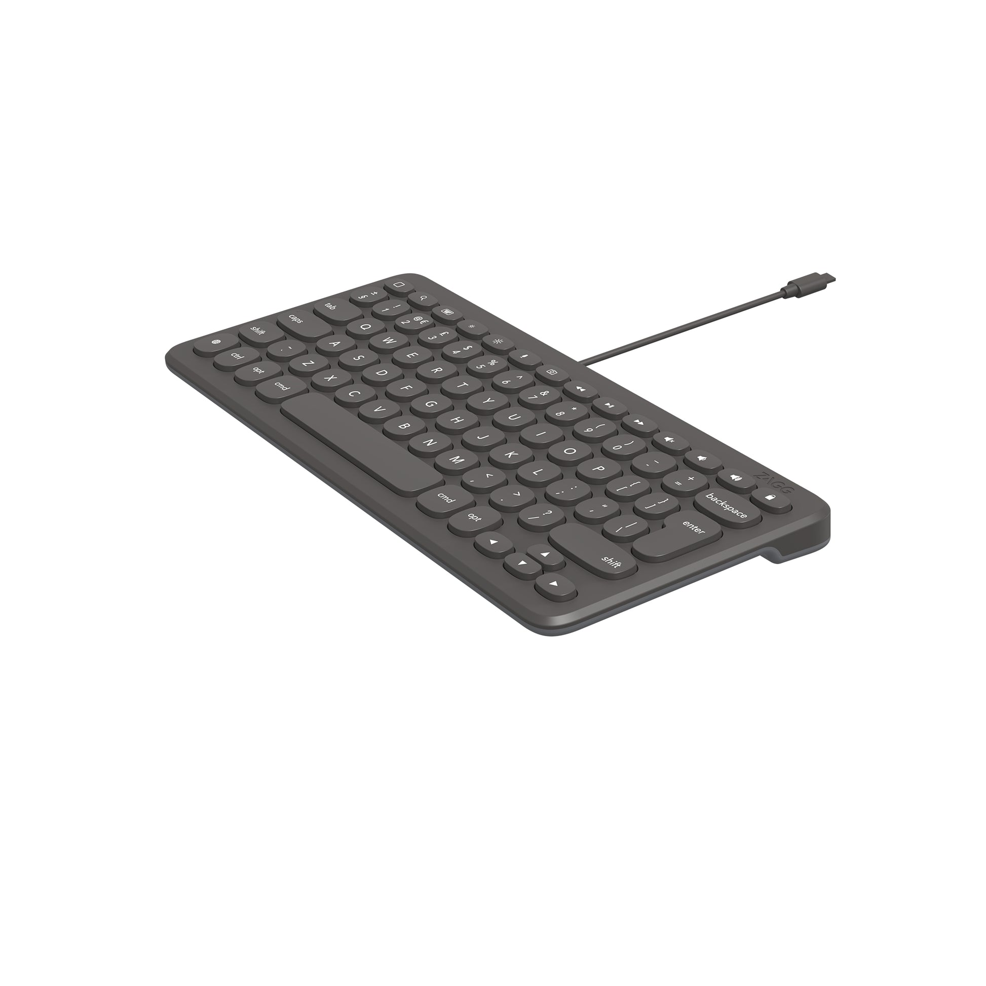 ZAGG Connect Tastatur – Kabelgebundene Tastatur (Lightning), UK-Layout (EN), Dunkelgrau