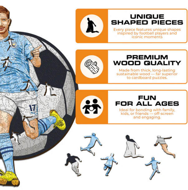 Iconic Puzzles Man City FC Kevin De Bruyne – Logikspiel, 1 Spieler, ab 10 Jahren