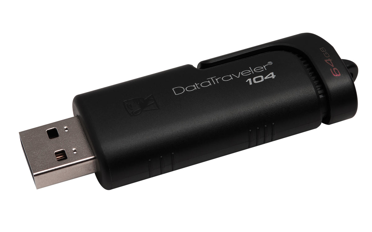 Kingston Technology Kingston DataTraveler 104 – 64 GB, USB 2.0 (USB‑A), Kappe, Schwarz