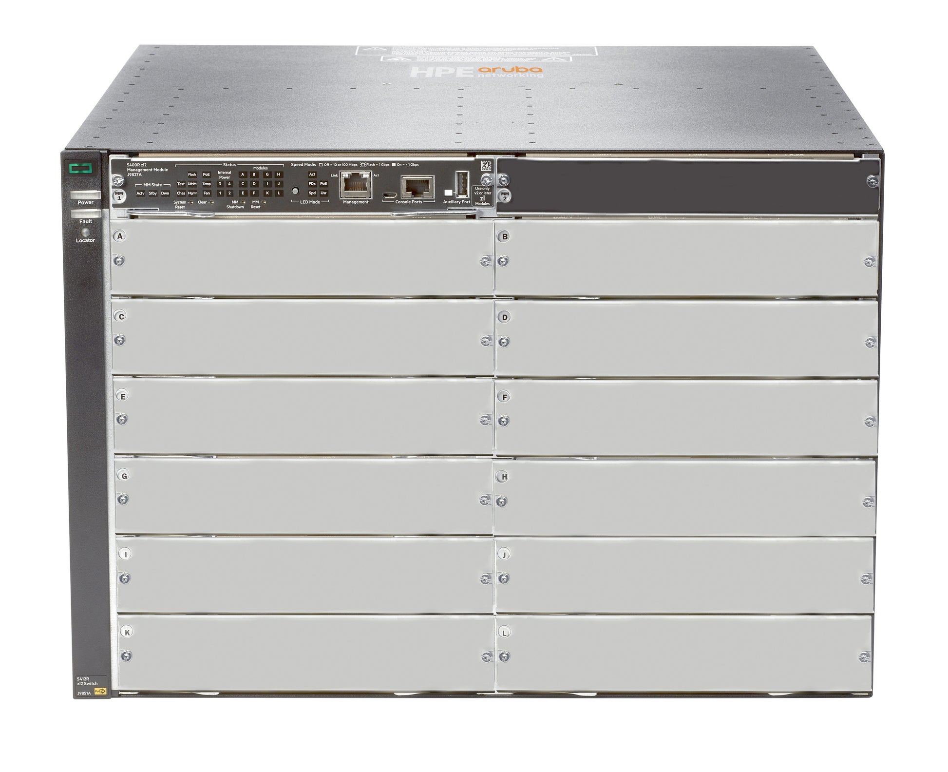 HPE 5412R zl2 J9822A – Managed Switch – 12×Modulsteckplätze, bis 96×10G, bis 288×GbE