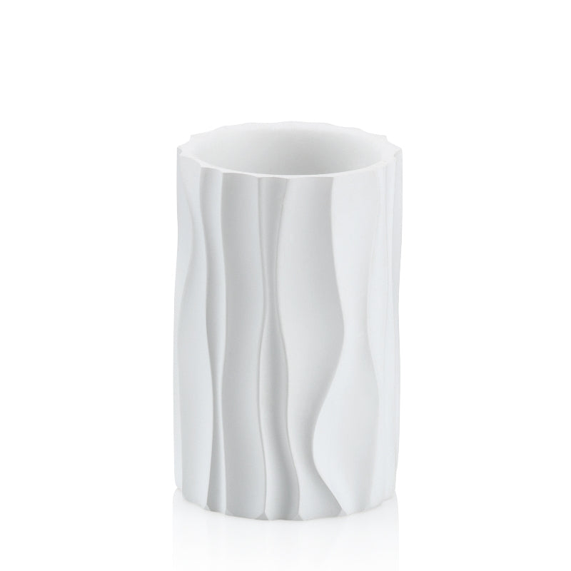 Kela Zahnputzbecher – Ø7×10,5 cm, Polyresin, matt, Weiss