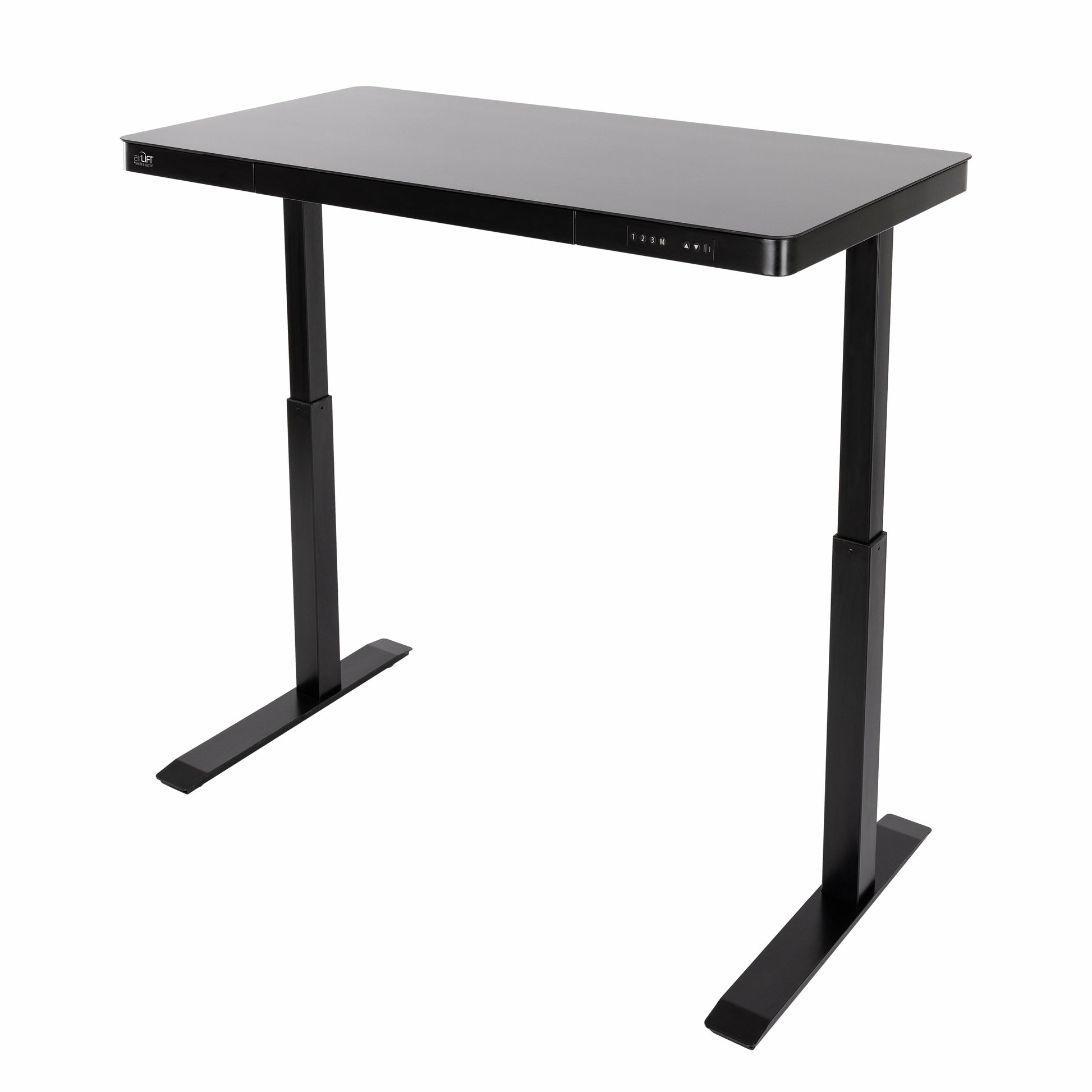 Seville Classics Airlift Steh-/Sitz-Tisch – 121,9 × 61 cm, Schwarz, Stahl