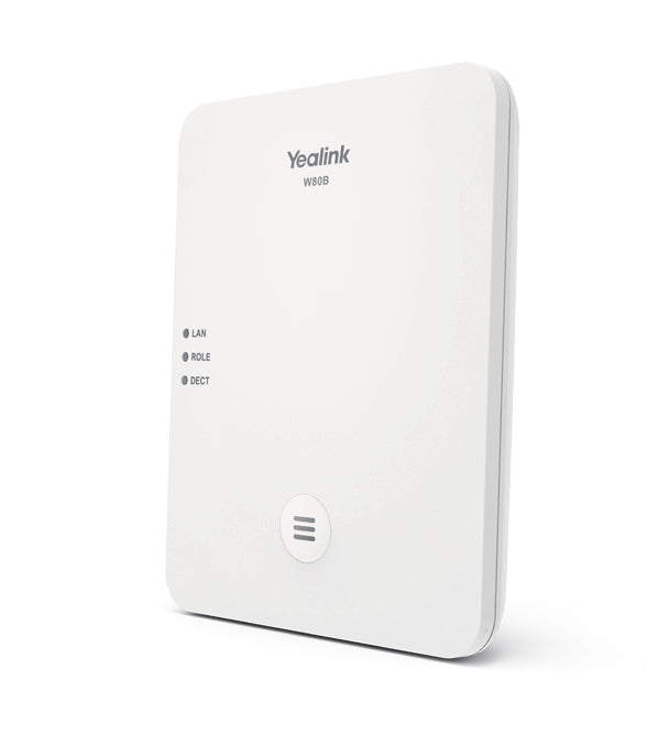 Yealink SIP-W80B – WLAN-Telefon (Handgerät), unterstützt 30 Mobilteile, PoE, weiss