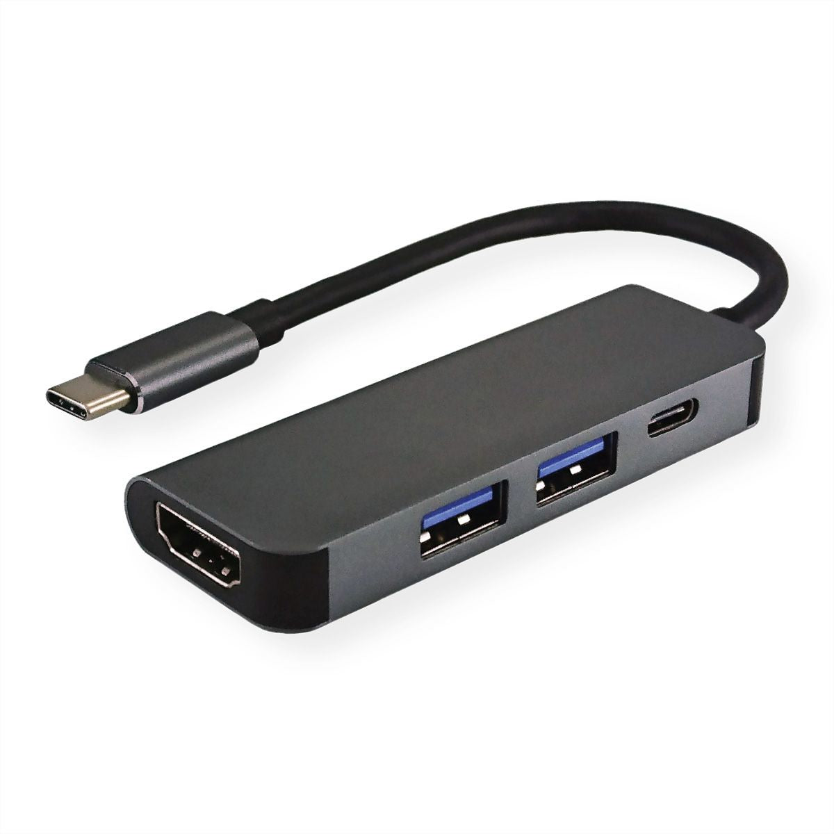 VALUE Dockingstation – USB-C, 1× HDMI, 2× USB-A, 1× USB-C (PD), für MacBook, Notebook, PC