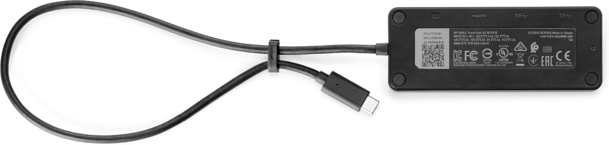 HP Travel G2 Multiport-Adapter – USB-C, HDMI, VGA, 2× USB-A, für Windows 10