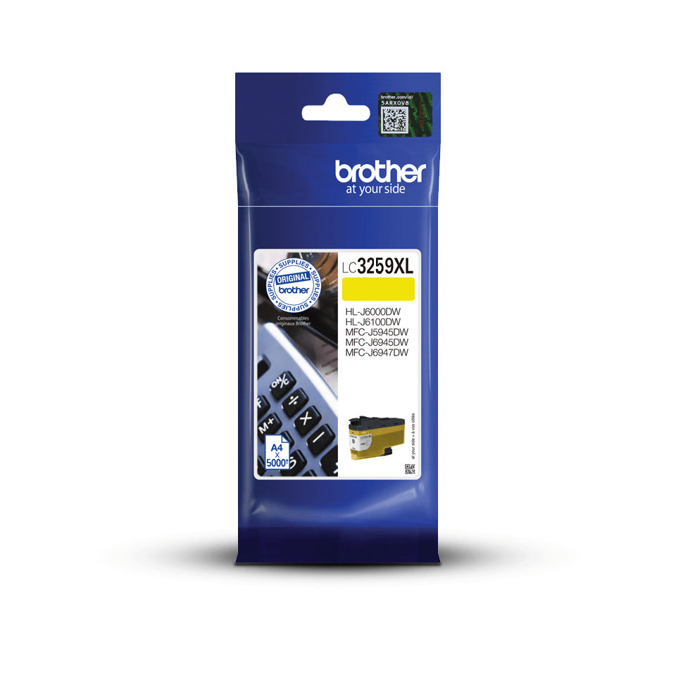 Brother LC3259XLYP Gelbe Tintenpatrone (Original) – 5'000 Seiten – für HL-J6000DW/HL-J6100DW, MFC-J5945DW …