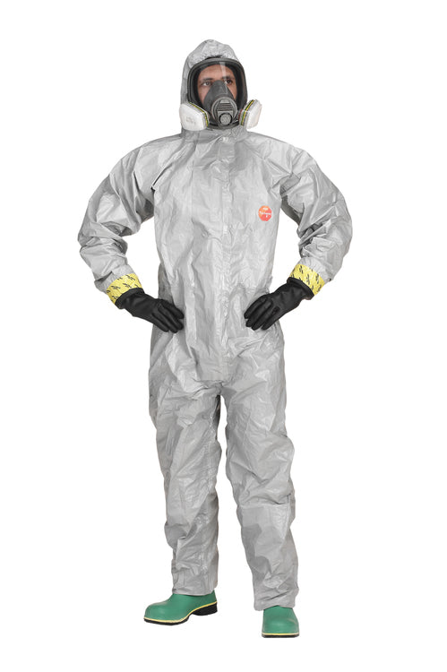 Dupont tychem DuPont – Schutzanzug Tychem 6000 F Standard – XXL – Grau, Tyvek, mit Kapuze, Daumenschlaufen