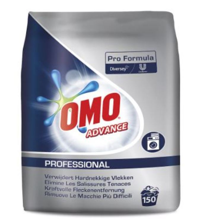 Diversey OMO – Waschpulver für Weiss, Polycotton, farbechte Textilien Pro Formula Advance – 15 kg – phosphatfrei