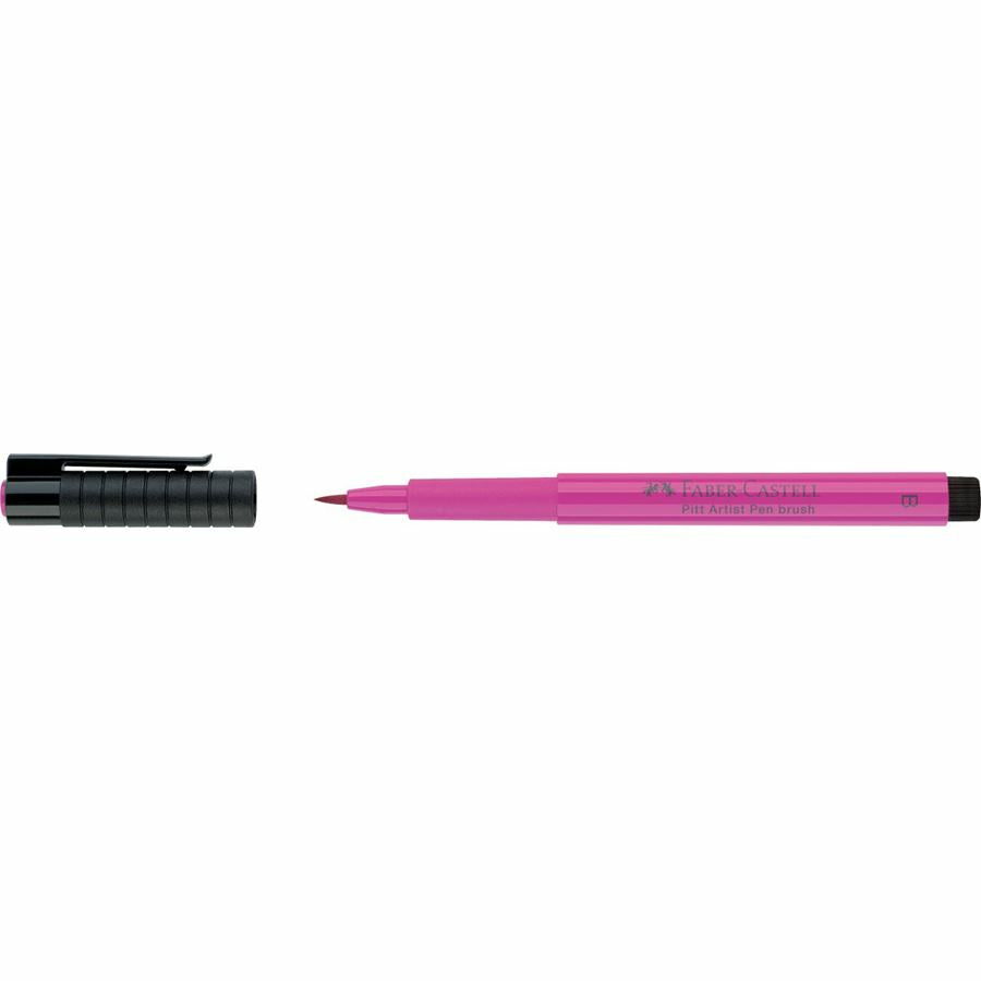 Faber-Castell Pitt Artist Pen Pinselstift – 2,5 mm, pigmentiert, wasserfest, mittel purpurrosa