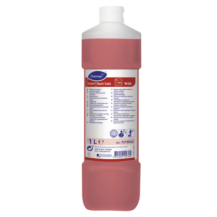 Diversey TASKI Sani Calc Bad-/Kalkreiniger für Sanitärflächen – Flüssigkeit, Flasche – 1 l