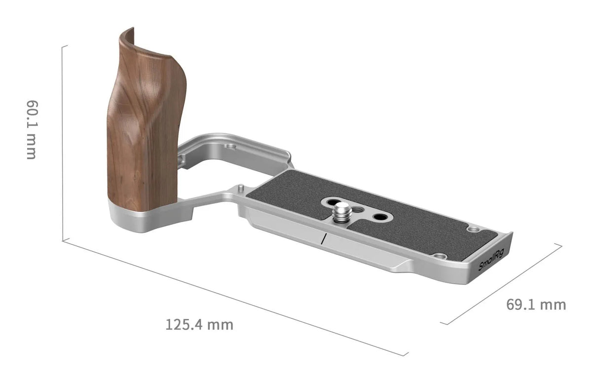 SmallRig 4796 L-Form Montageplatte – Aluminium/Holz, 125,4 × 60,1 × 69 mm – für Sony Alpha 7C II, Alpha 7CR
