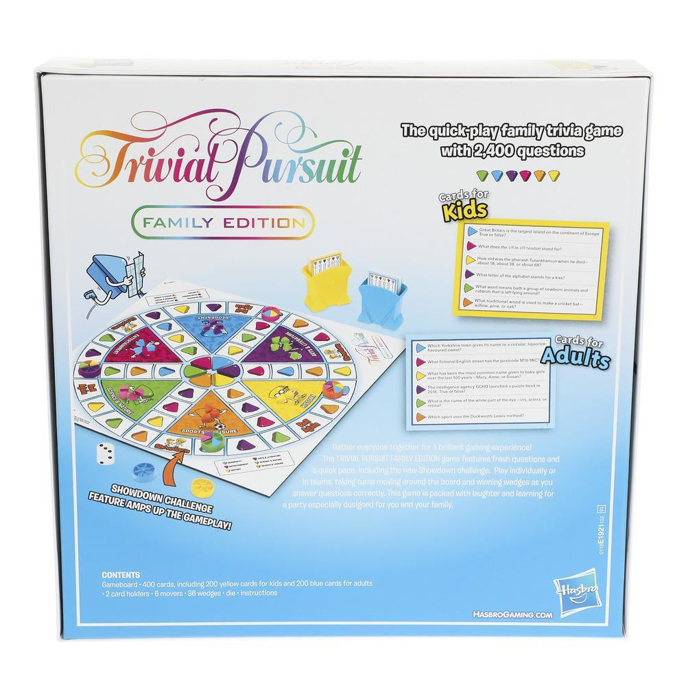 Hasbro Trivial Pursuit Familienausgabe – Quiz- & Wissensspiel, 2–6 Spieler, ab 8 Jahren, 45 Min., DE