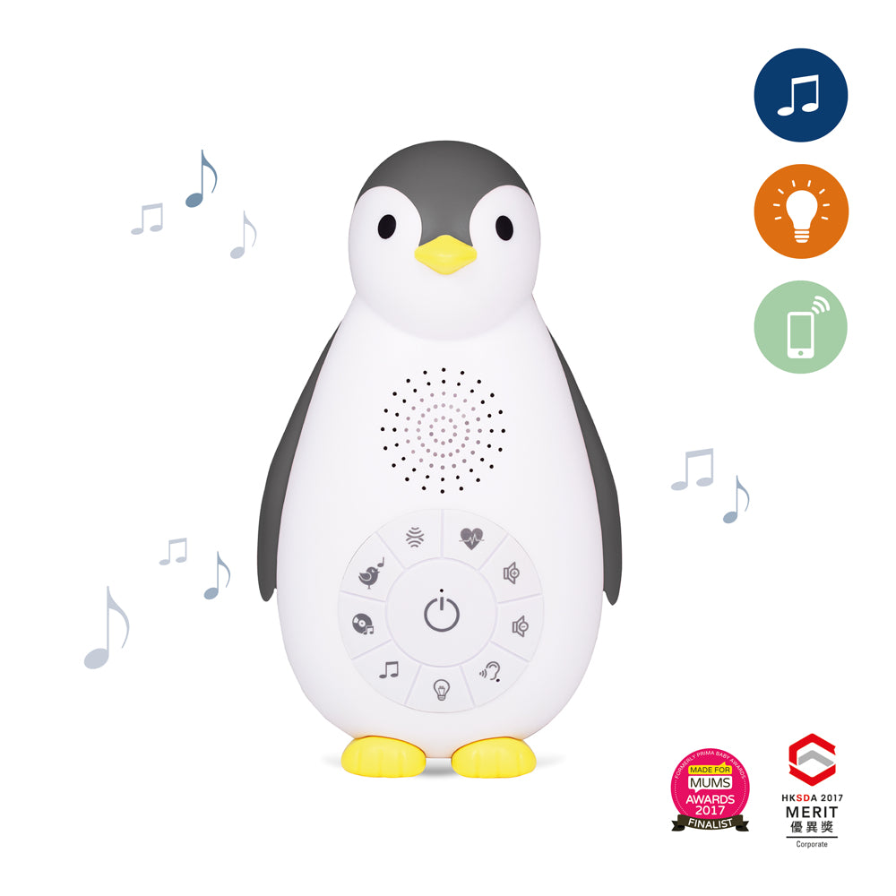 ZAZU Nachtlicht Zoë – neutralweiss, akkubetrieben, dimmbar, 7 Melodien & Bluetooth – Grau