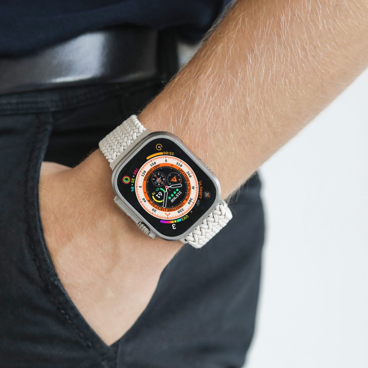 Vonmählen Woven Loop – Armband – für Apple Watch (diverse Grössen), Creme, Nylon