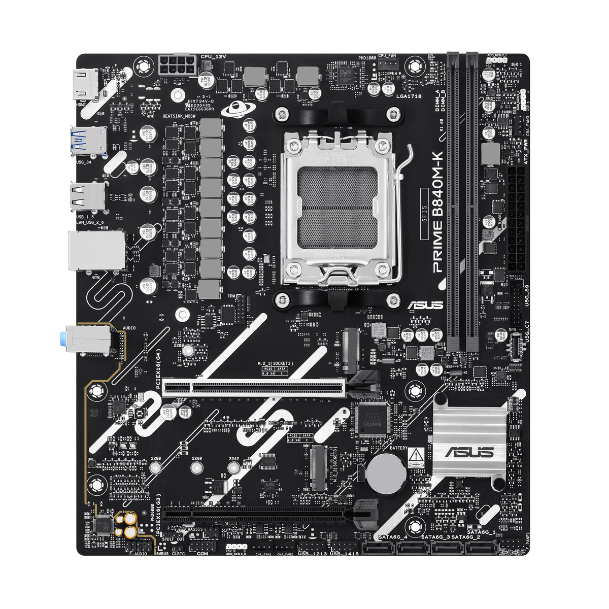 ASUS PRIME B840M-K – Mainboard – Sockel AM5, AMD B840, mATX, DDR5