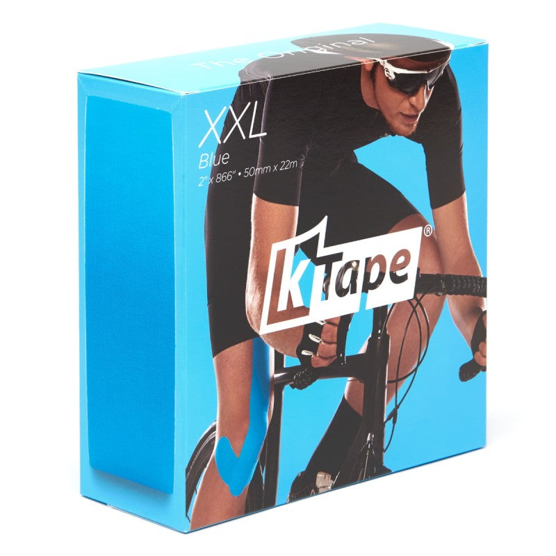 K-Tape Binde Kinesiotape – 50 mm × 22 m, blau, Baumwolle, Spandex, wasserabweisend