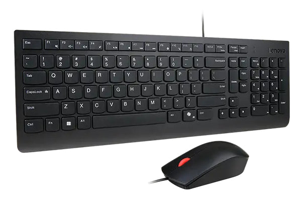 Lenovo Tastatur-Maus-Set – kabelgebunden, USB-A – QWERTY (Nordic) – schwarz