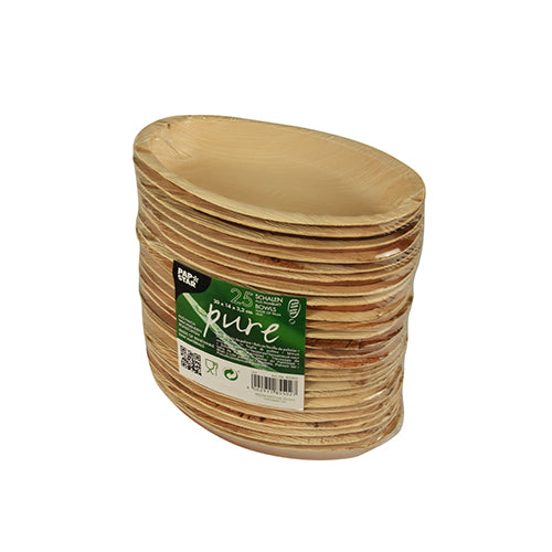 Papstar Schale Pure, Palmblatt, Oval – 300 ml, 125 × 200 × 30 mm, Natur – 25 Stk.
