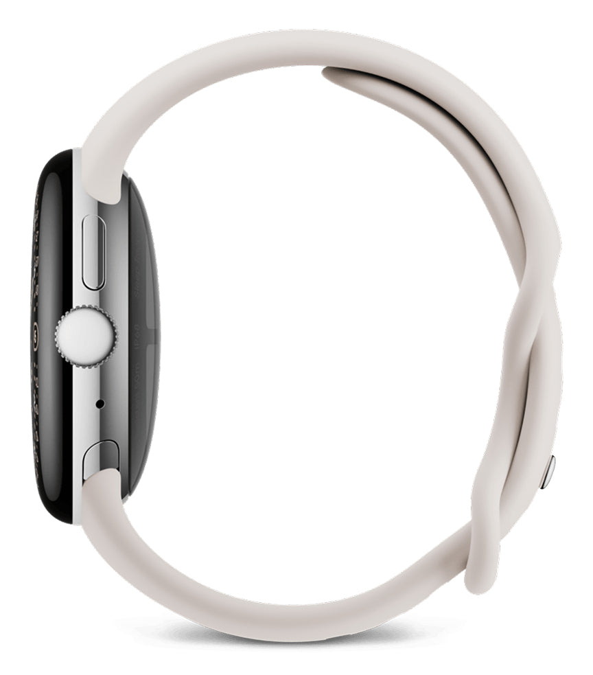 Google Pixel Watch 4 41 mm GPS + Mobilfunk – Aluminium Silber, Beige, 50 m, für Android
