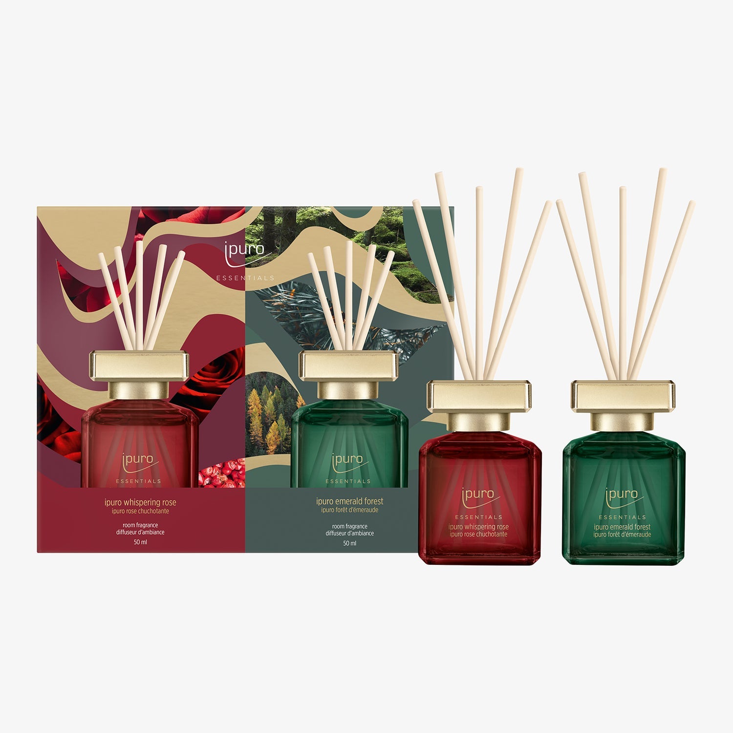 ipuro Rose & Emerald Forest – Geschenkset, 2 × 50 ml