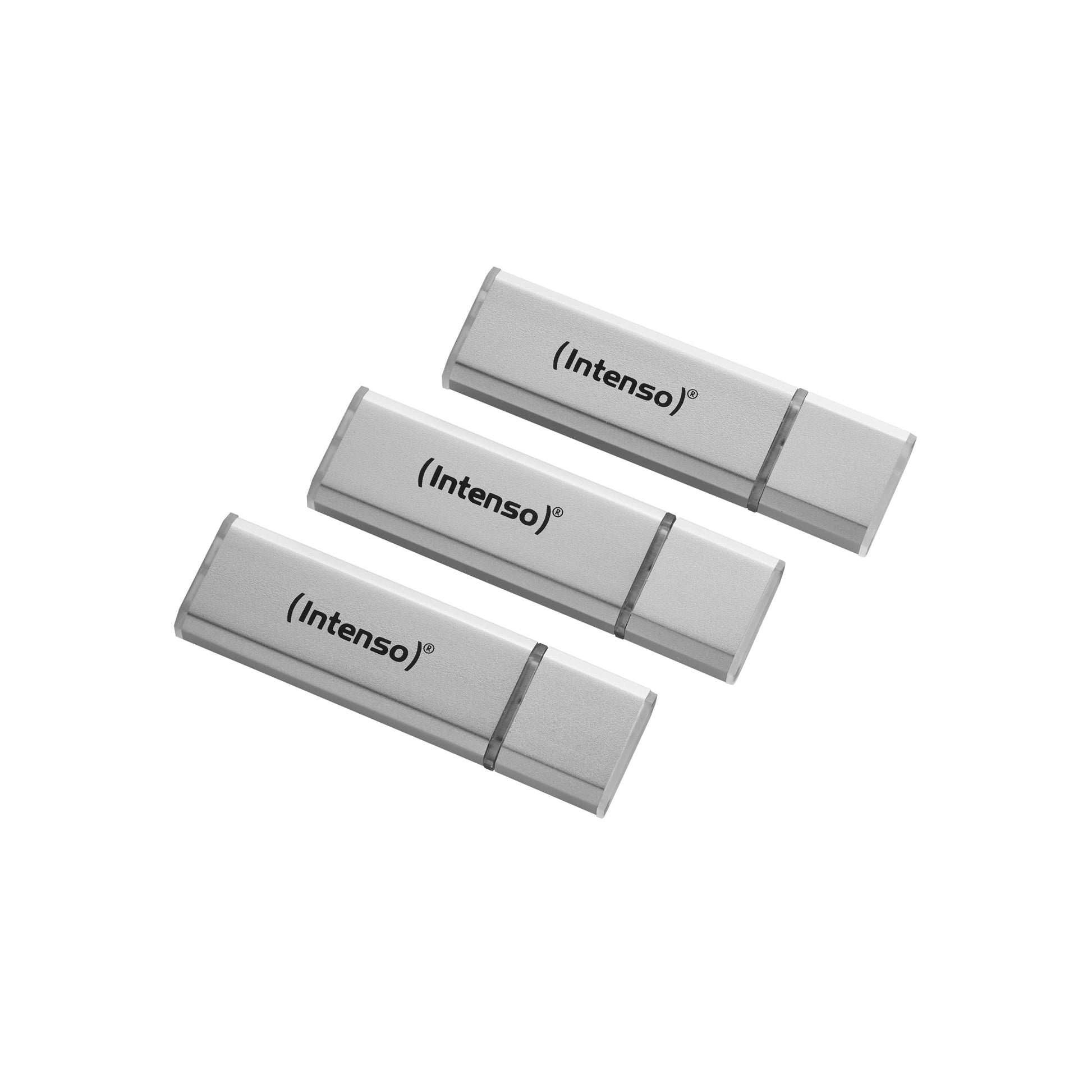 Intenso Alu Line 3×32 GB USB-Stick – USB 2.0, 28 MB/s Lesen, 6,5 MB/s Schreiben, Aluminium, Silber