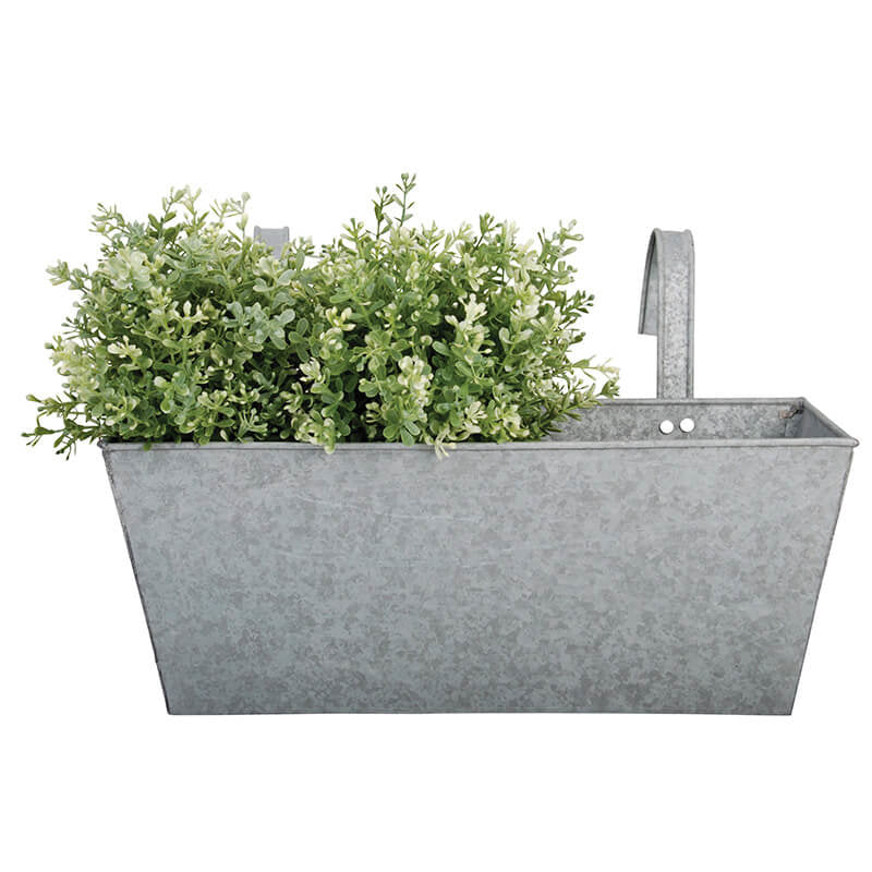 Esschert Design Altzink Balkonkasten – 24 × 27,5 × 24 cm – Zink, grau